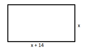 Exercício para encontrar a equação do 2º grau que representa a área da figura