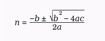 Fórmula de Bhaskara para calcular n