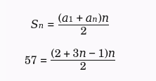 Valores obtidos nos passos anteriores na fórmula da soma de uma P.A