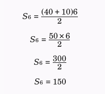 Valores substituidos na fórmula da P.A e encontra a soma dos 6 primeiros termos 150