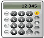 calculador com número 12345 no visor